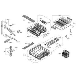 Lower Dishrack Assembly Bosch 20003053